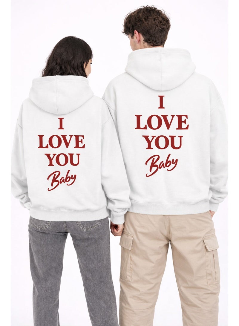 Premium Apparel I love you baby Hoodie White - Image 1